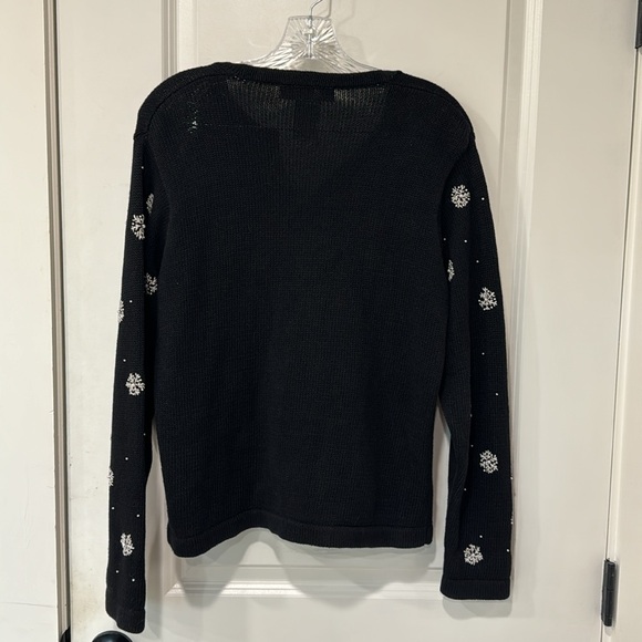 Studio Collection embellished Christmas cardigan Poinsettia sweater M - Picture 5 of 7